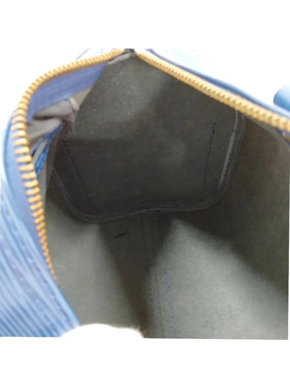 Authentic Louis Vuitton Speedy 25 Blue Epi Leather Handbag Satchel Bag